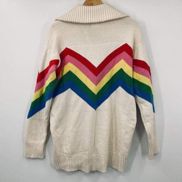 Show Me Your Mumu Rainbow Slope Weston Half Zip Pullover Sweater Knit Small - Picture 9 of 13